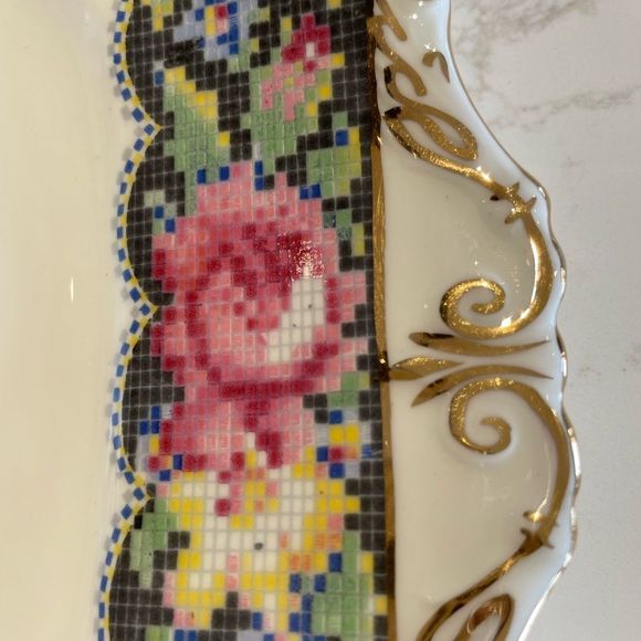 Paragon China Cake plate - Gingham Rose - Picture 3 of 3